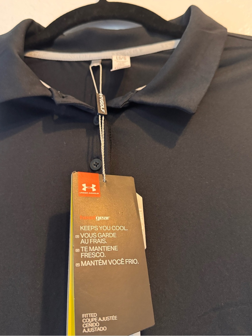 Under Armour HeatGear Sleeveless Golf Polo Black Large NWT